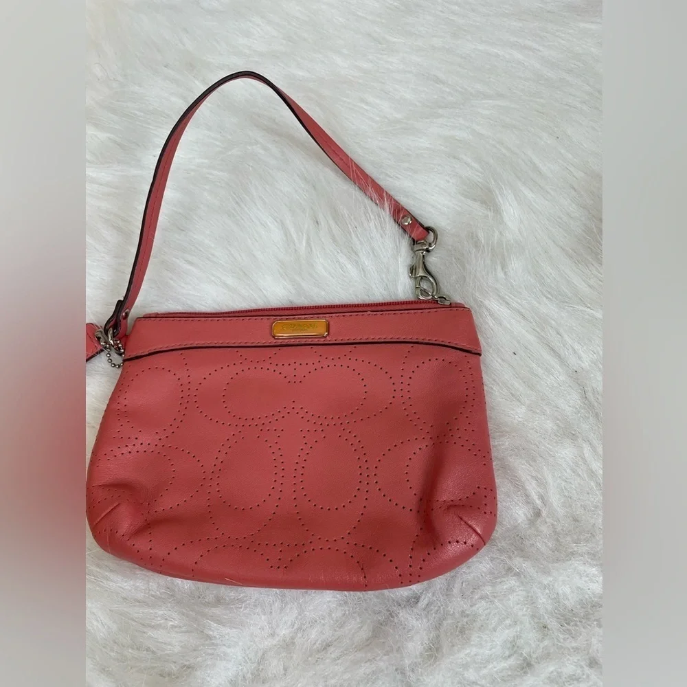 Coach Pink Leather Women's wristlet